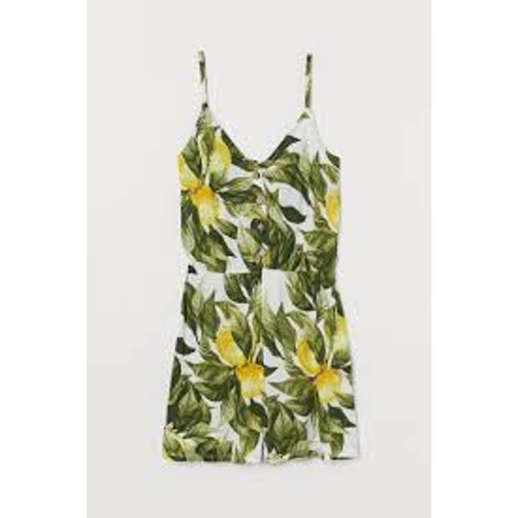 H&M Jersey White Lemon Romper Blogger Fave Print - Picture 2 of 5
